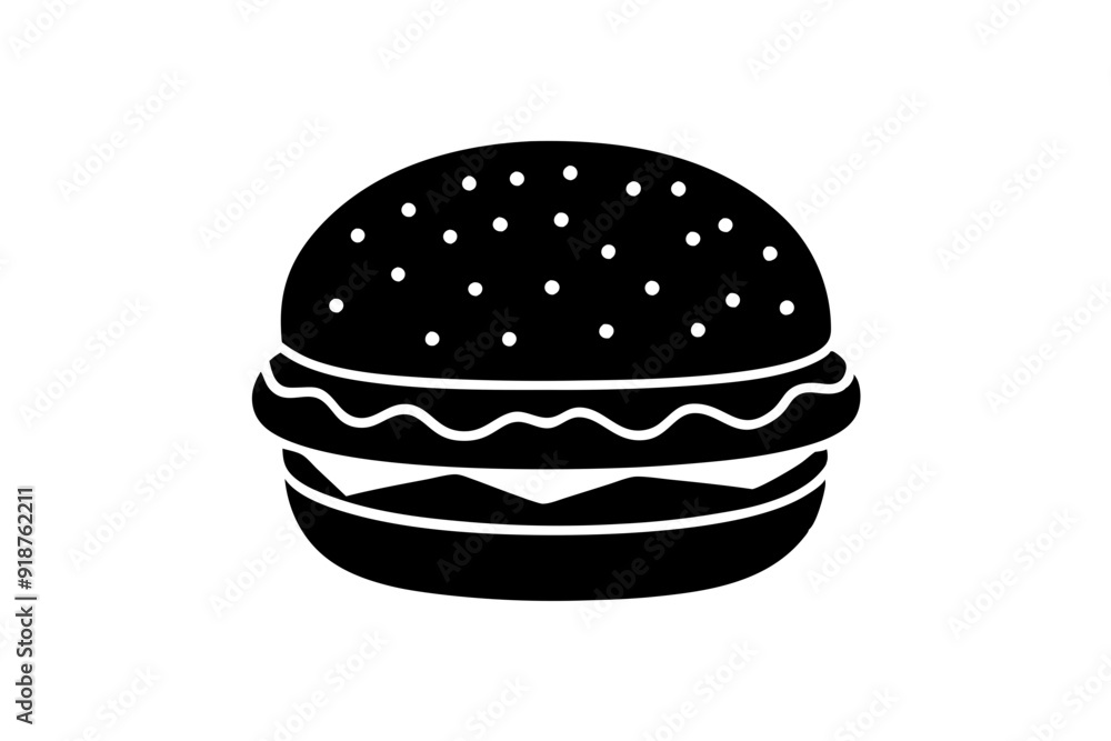 Hamburger vector silhouette, burger icon vector, Fast food silhouette vector illustration
Hamburger vector silhouette, burger icon vector, Fast food silhouette vector illustration