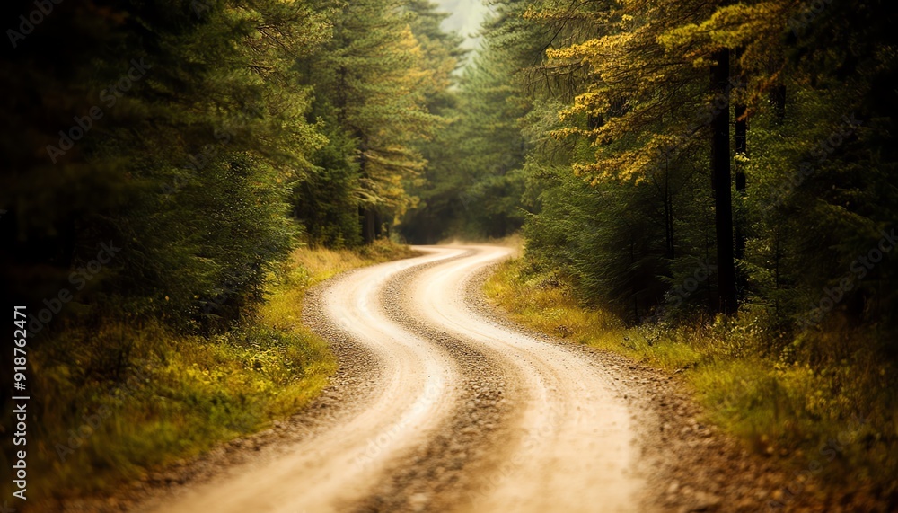 A winding dirt road through a serene forest landscape, inviting exploration and peaceful moments in nature. A winding dirt road through a serene forest landscape, inviting exploration and peaceful moments in nature.