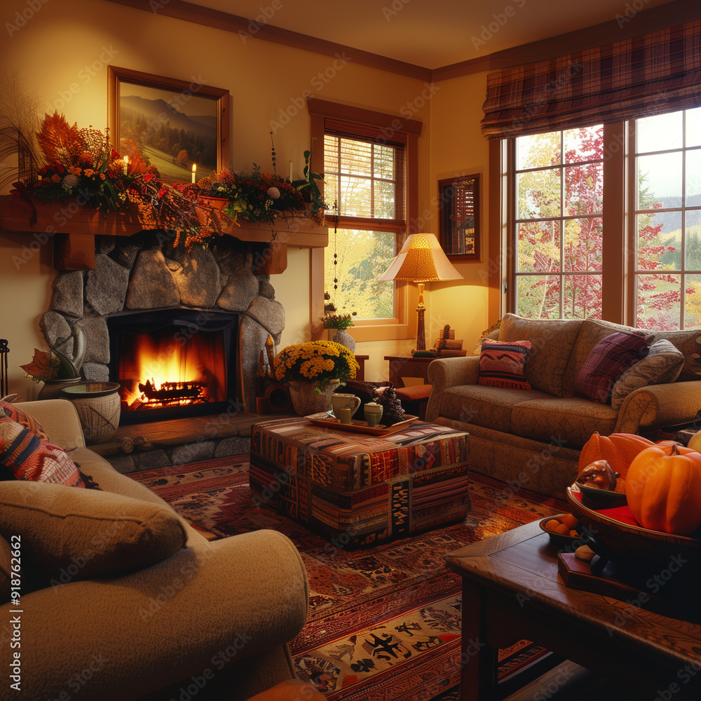 an autumn-themed living room an autumn-themed living room