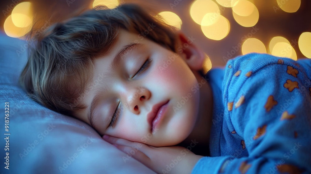 Cute little boy sleeping at night, Good dream, Relaxation time. Cute little boy sleeping at night, Good dream, Relaxation time.