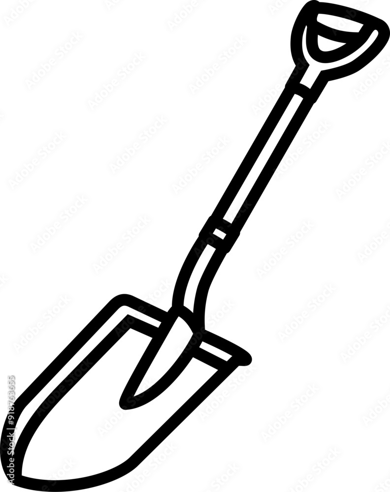 Shovel drawn with black lines Shovel drawn with black lines