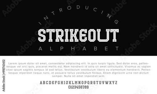 Luxury Strikeout alphabet letters font for logo