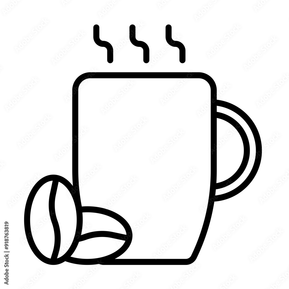 Coffee Cup Icon in Line Style Suitable for Web, Apps, Presentation, or Printable Meanings Coffee Cup Icon in Line Style Suitable for Web, Apps, Presentation, or Printable Meanings