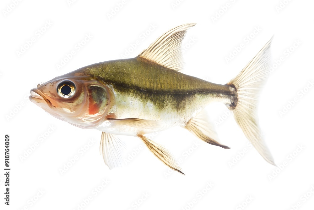 Silver Arowana Fish Isolated on White Background. Silver Arowana Fish Isolated on White Background.