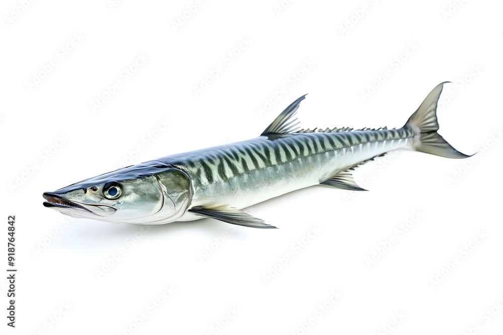 Barracuda Fish Isolated on White Background. Barracuda Fish Isolated on White Background.