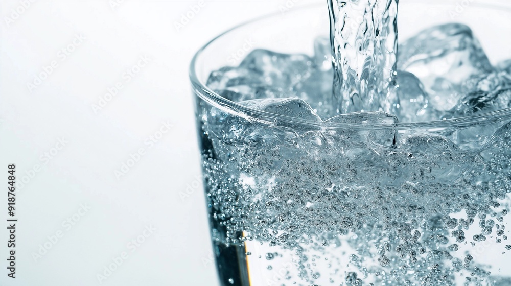 グラスに水を灌ぐ瞬間 グラスに水を灌ぐ瞬間