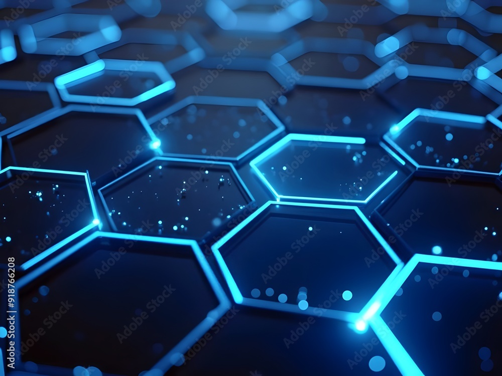 Hexagon shape pattern with blue technology background scientific innovation cellular vibe Hexagon shape pattern with blue technology background scientific innovation cellular vibe