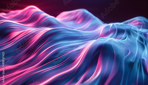 Abstract background with blue and pink glowing lines, perfect for modern design projects.