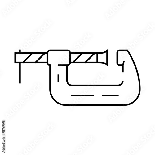 c clamp line icon vector. c clamp sign. isolated contour symbol black illustration