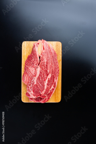 Wallpaper Mural Sliced ​​beef on a black background Torontodigital.ca