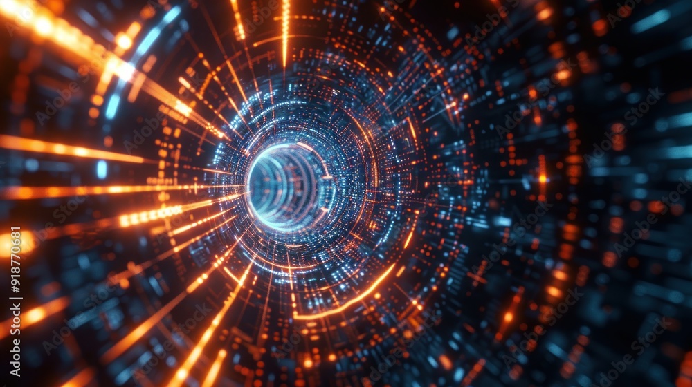 Abstract Tunnel of Digital Data Abstract Tunnel of Digital Data
