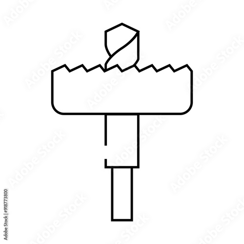 hole drill saw line icon vector. hole drill saw sign. isolated contour symbol black illustration