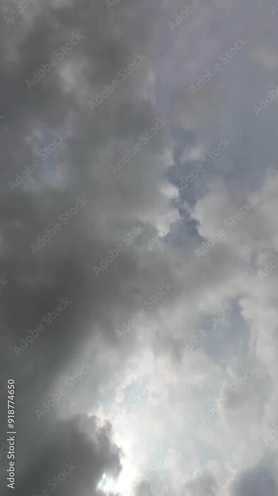 Dark Gray Cloudy Rainy Sky Vertical Video Timelapse Dark Gray Cloudy Rainy Sky Vertical Video Timelapse