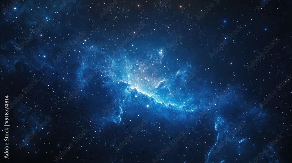 A Cosmic Nebula With Glowing Stars A Cosmic Nebula With Glowing Stars