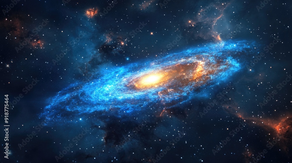 A vibrant spiral galaxy with swirling colors and bright stars A vibrant spiral galaxy with swirling colors and bright stars