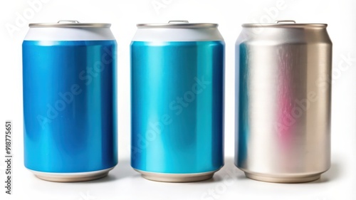 Wallpaper Mural Three Aluminum Cans with Blue and Silver Finishes Torontodigital.ca