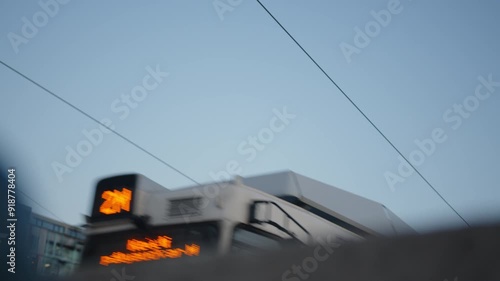 Tram Wagon Pulling Out In Budapeste, Hungary