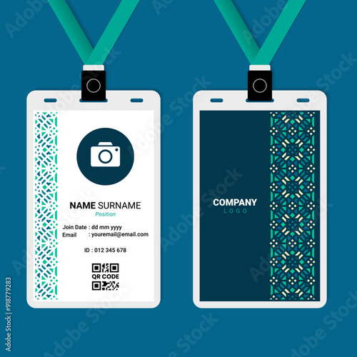Oriental Islamic Ornament ID Card Design for Business or Company
