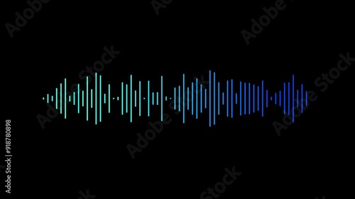Sound wave. Sound graphic animation. audio voice music sound spectrum 4k video. voice message animation.