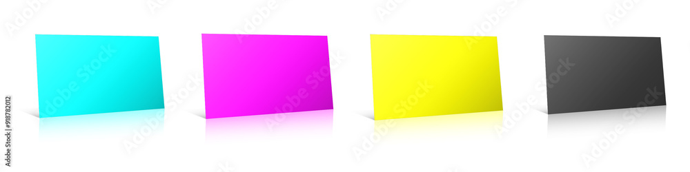 Three Business Cards template CMYK for presentation layouts and design. 3D rendering. Three Business Cards template CMYK for presentation layouts and design. 3D rendering.