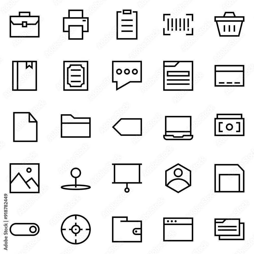Collection of Basic Interface Related Vector Line Icons. Contains Icons like Suitcase, Crown, image, User and more. Editable stroke. 48x48 pixels Collection of Basic Interface Related Vector Line Icons. Contains Icons like Suitcase, Crown, image, User and more. Editable stroke. 48x48 pixels