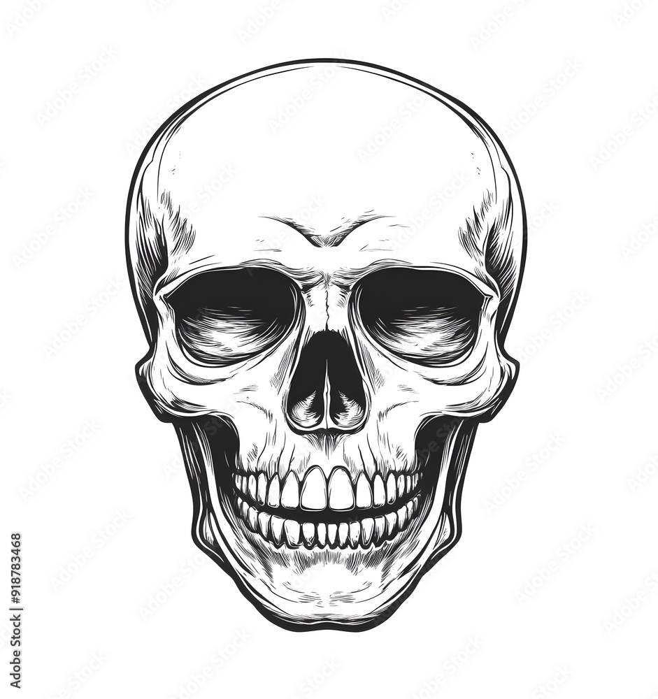 Obraz premium Detailed Skull Illustration