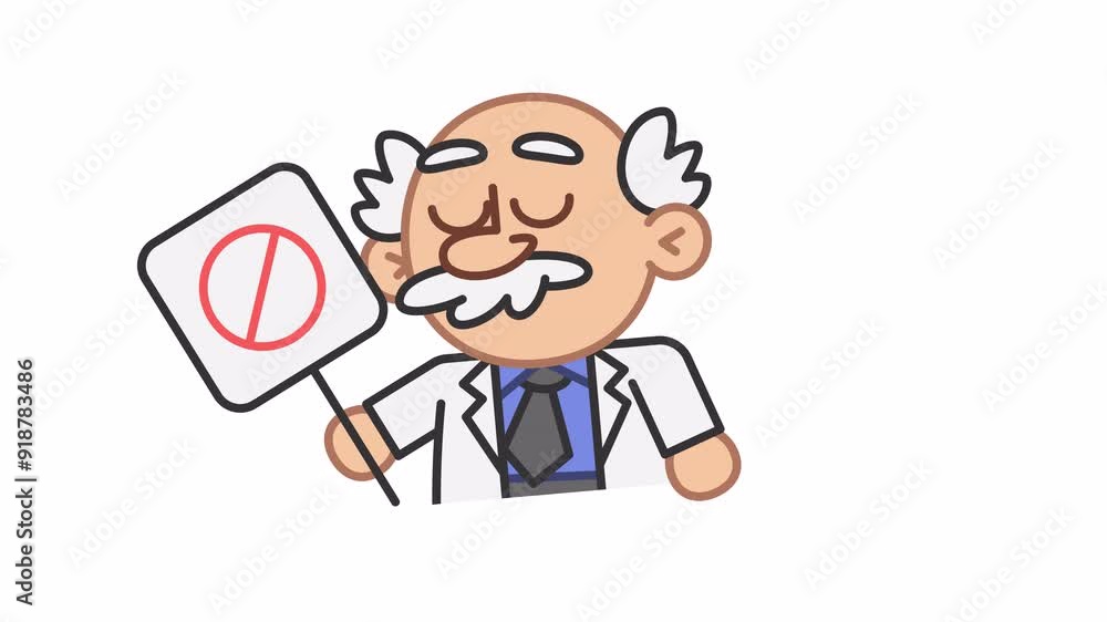 Professor sticker holds no sign. Alpha channel Professor sticker holds no sign. Alpha channel