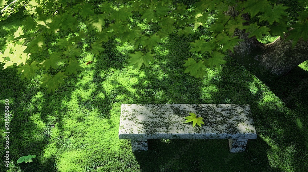 A quiet corner of a Zen garden where a stone bench sits under the shade of a tall maple tree, its branches adorned with green leaves. A quiet corner of a Zen garden where a stone bench sits under the shade of a tall maple tree, its branches adorned with green leaves.