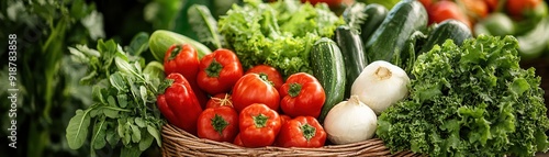 Fresh Vegetables in a Basket.