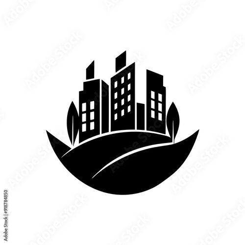 city skyline vector and city logo vector design with creative style concept illustration