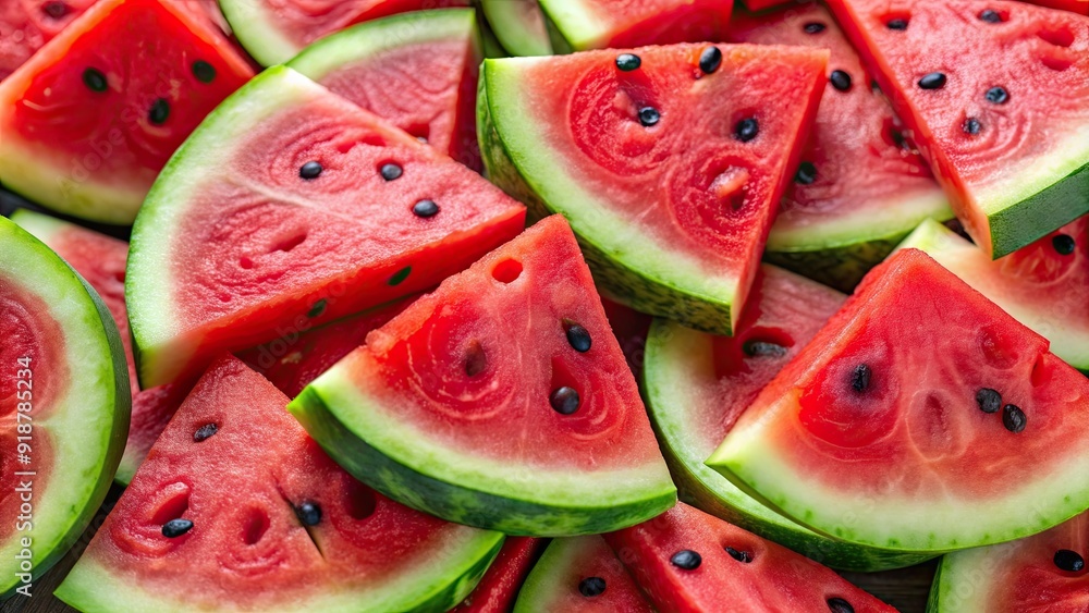 Close up of watermelon slices , watermelon, red, fruit, juicy, refreshing, summer, slices, close up, freshness, snack Close up of watermelon slices , watermelon, red, fruit, juicy, refreshing, summer, slices, close up, freshness, snack