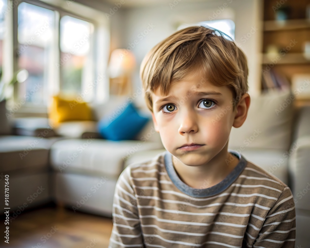 Sad Young Boy Looking at the Camera. Sad Young Boy Looking at the Camera.