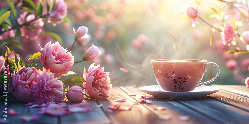 cup of coffee with flower cup of coffee with flower
