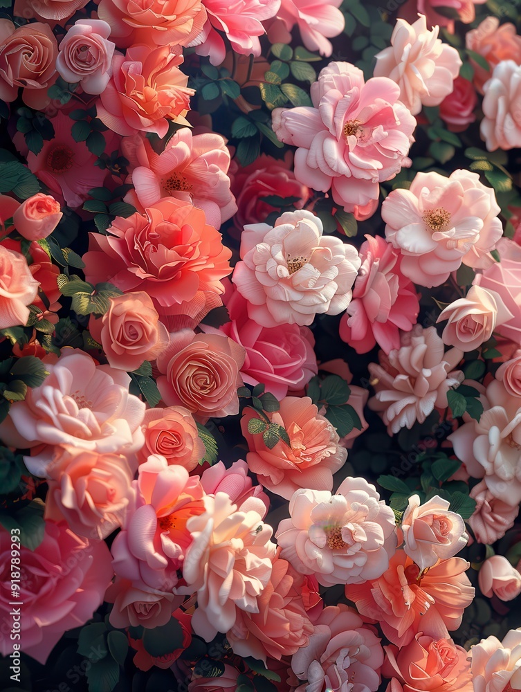 A close up of a pink flower garden with many pink flowers A close up of a pink flower garden with many pink flowers