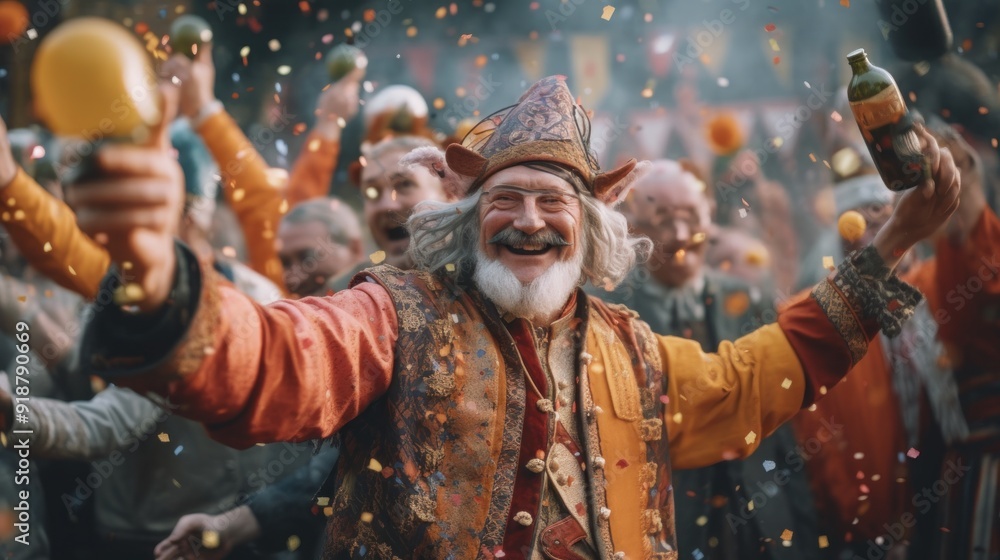 Happy Man in Festive Attire Happy Man in Festive Attire