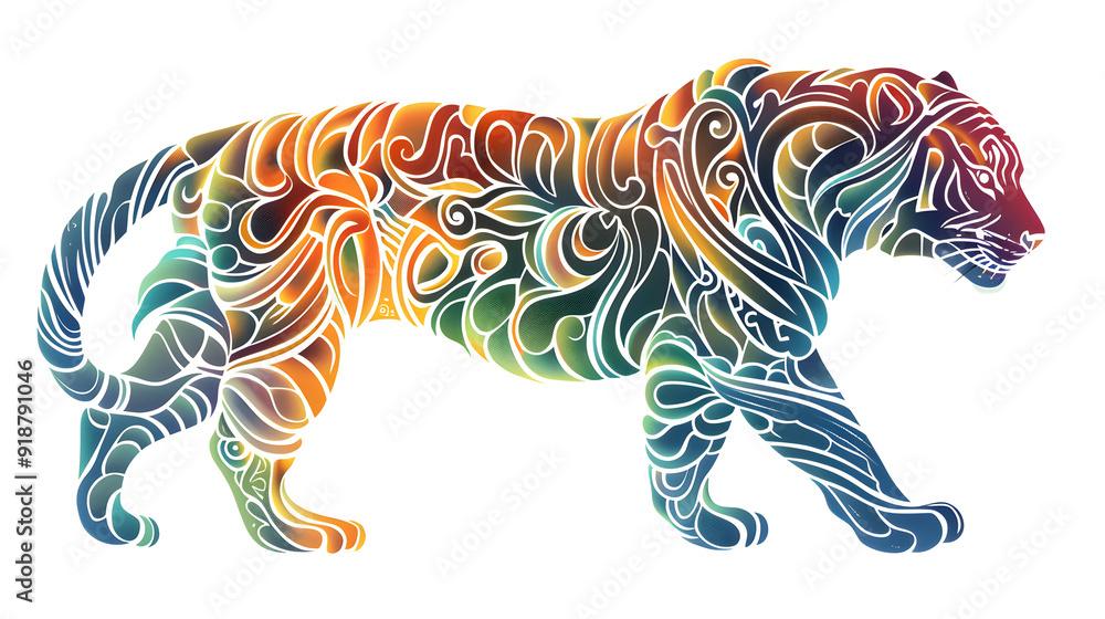 A Charming And Dynamic Minimalist Art Line Vector Of Tiger. A Charming And Dynamic Minimalist Art Line Vector Of Tiger.