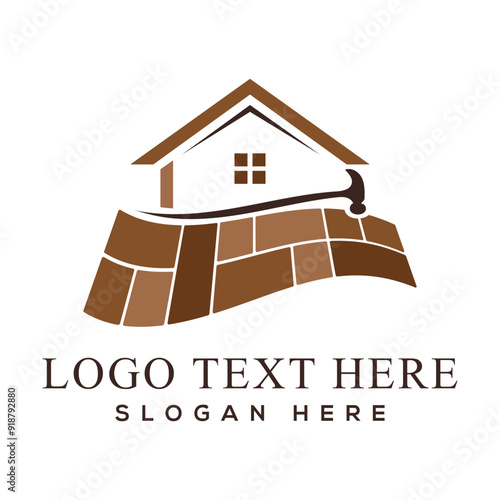 Flooring logo design template. Flooring handyman business logo.