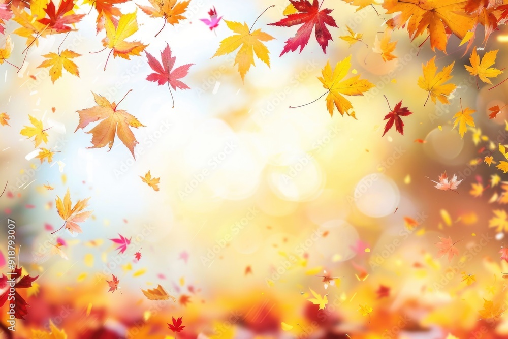 Image of fall leaves drifting down from the sky Image of fall leaves drifting down from the sky