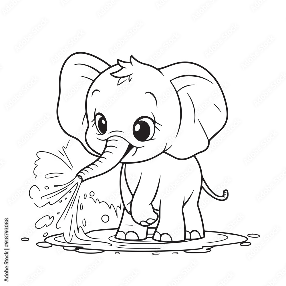 An elephant playing with the water An elephant playing with the water