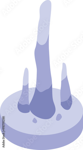 Illustration of a stalagmite forming on the ground of a cave
