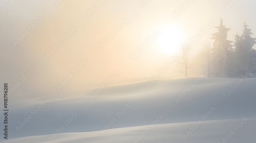 Obraz premium Ethereal, wispy snow drifting serenely through space.