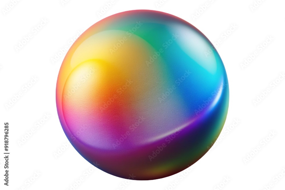 3D abstract sphere with a vibrant gradient metallic finish 3D abstract sphere with a vibrant gradient metallic finish