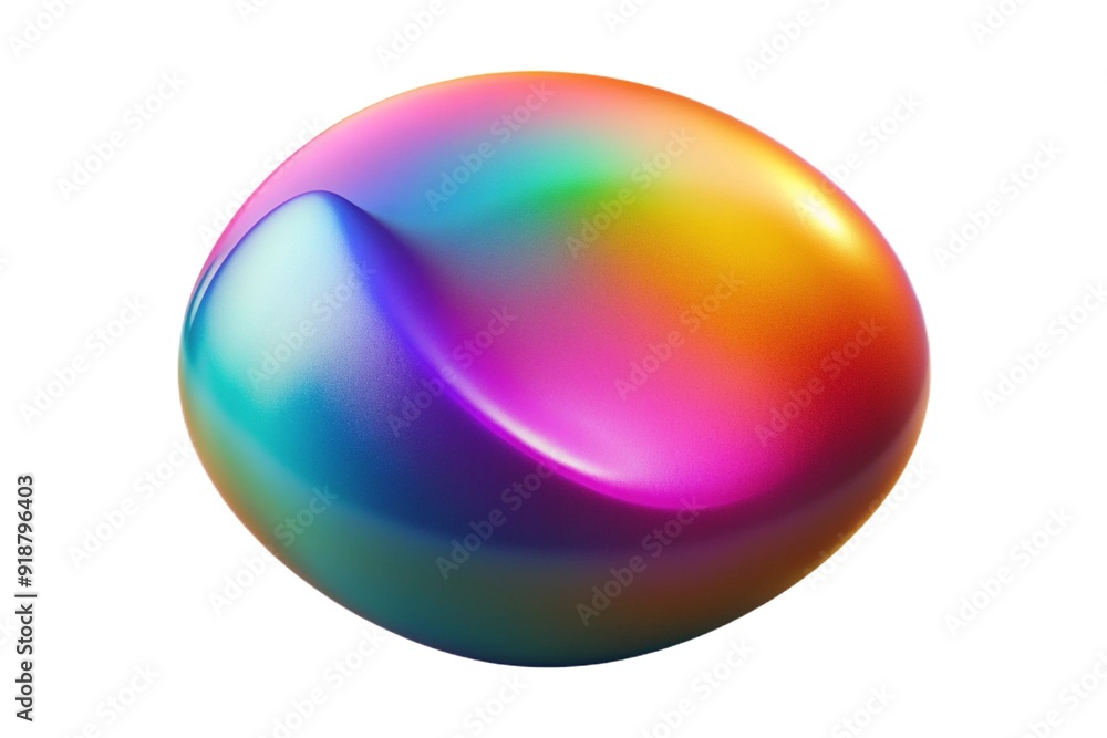 3D abstract sphere with a vibrant gradient metallic finish 3D abstract sphere with a vibrant gradient metallic finish