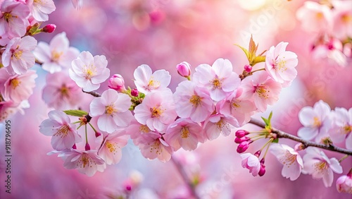 Soft pink cherry blossoms blooming in spring , Sakura, flowers, tree, nature, pastel, petals, beauty, seasonal, garden