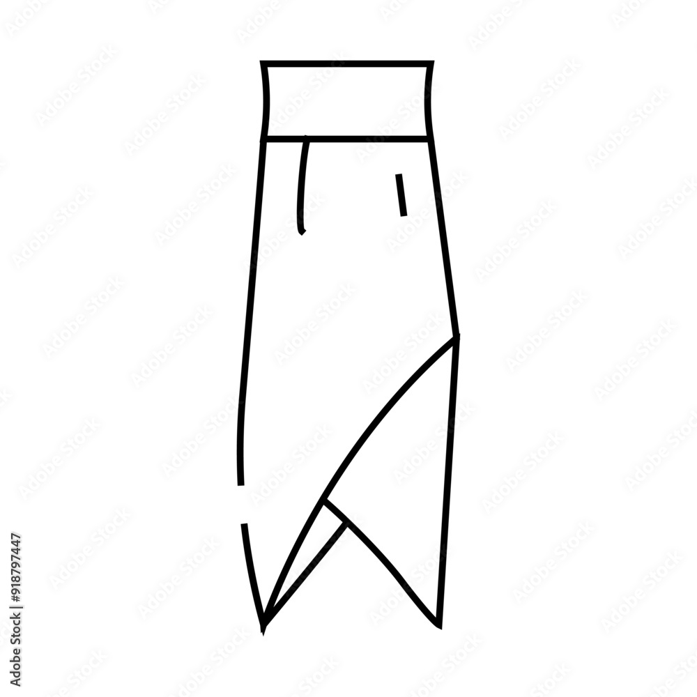 asymmetrical skirt line icon vector. asymmetrical skirt sign. isolated contour symbol black illustration asymmetrical skirt line icon vector. asymmetrical skirt sign. isolated contour symbol black illustration