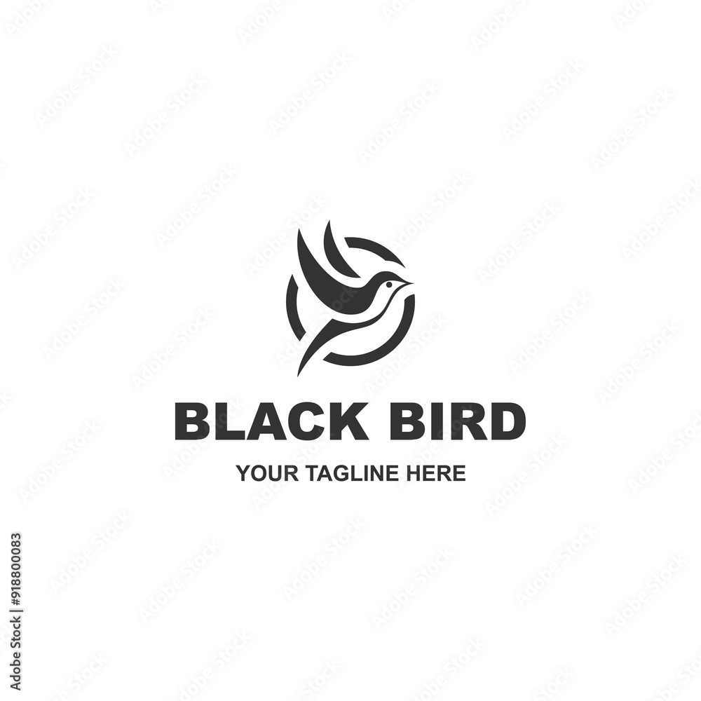 Simple flying black bird logo design vector isolated on white background Simple flying black bird logo design vector isolated on white background