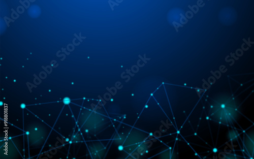 Technology panel blue color background