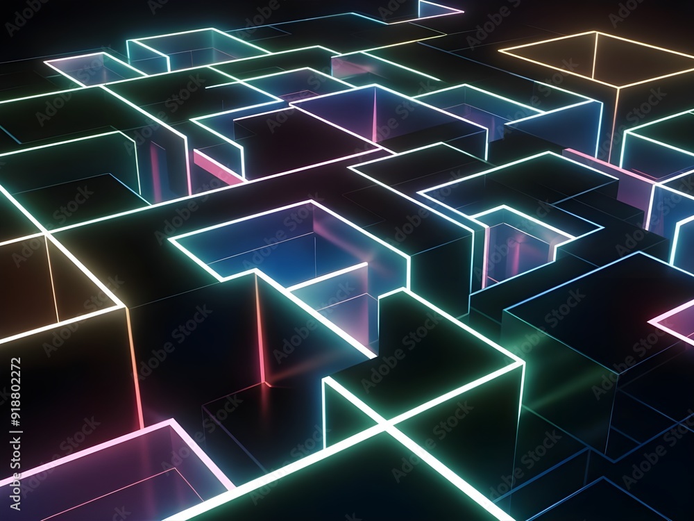abstract background with squares Generative Ai abstract background with squares Generative Ai