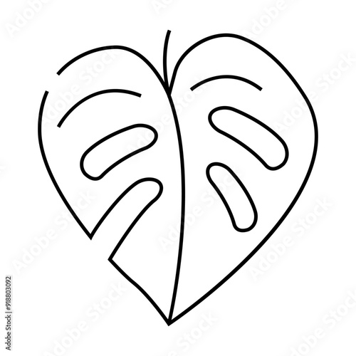 monstera leaf plant line icon vector. monstera leaf plant sign. isolated contour symbol black illustration
