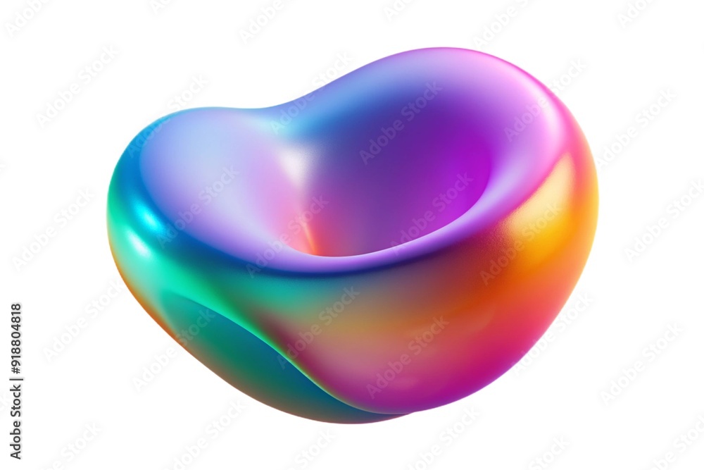 Vibrant 3D abstract shapes in iridescent metallic colors Vibrant 3D abstract shapes in iridescent metallic colors